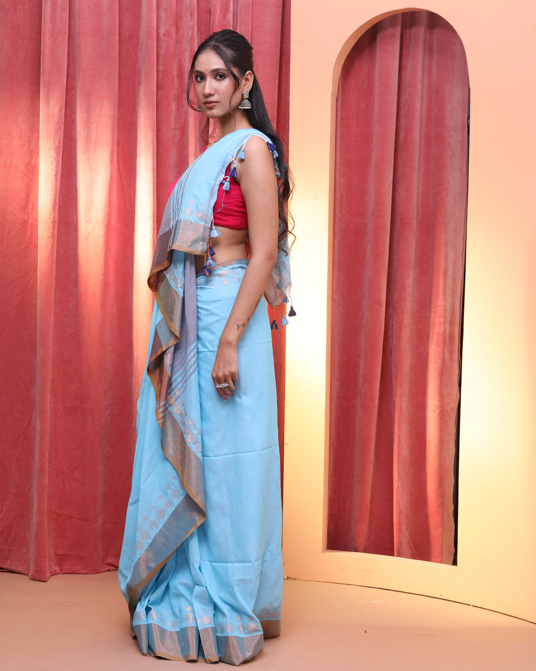 SKYLINE WEAVE (HANDLOOM COTTON BLEND SAREE)