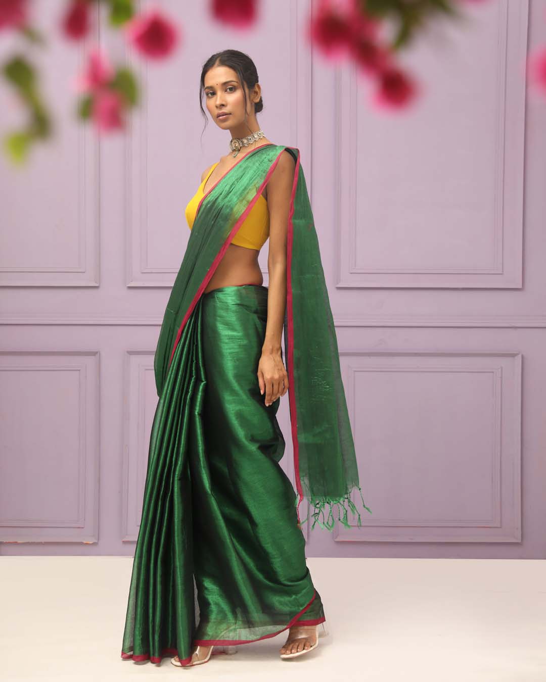 VERDANT CHARM (BENGAL HANDLOOM COTTON BLEND SAREE)