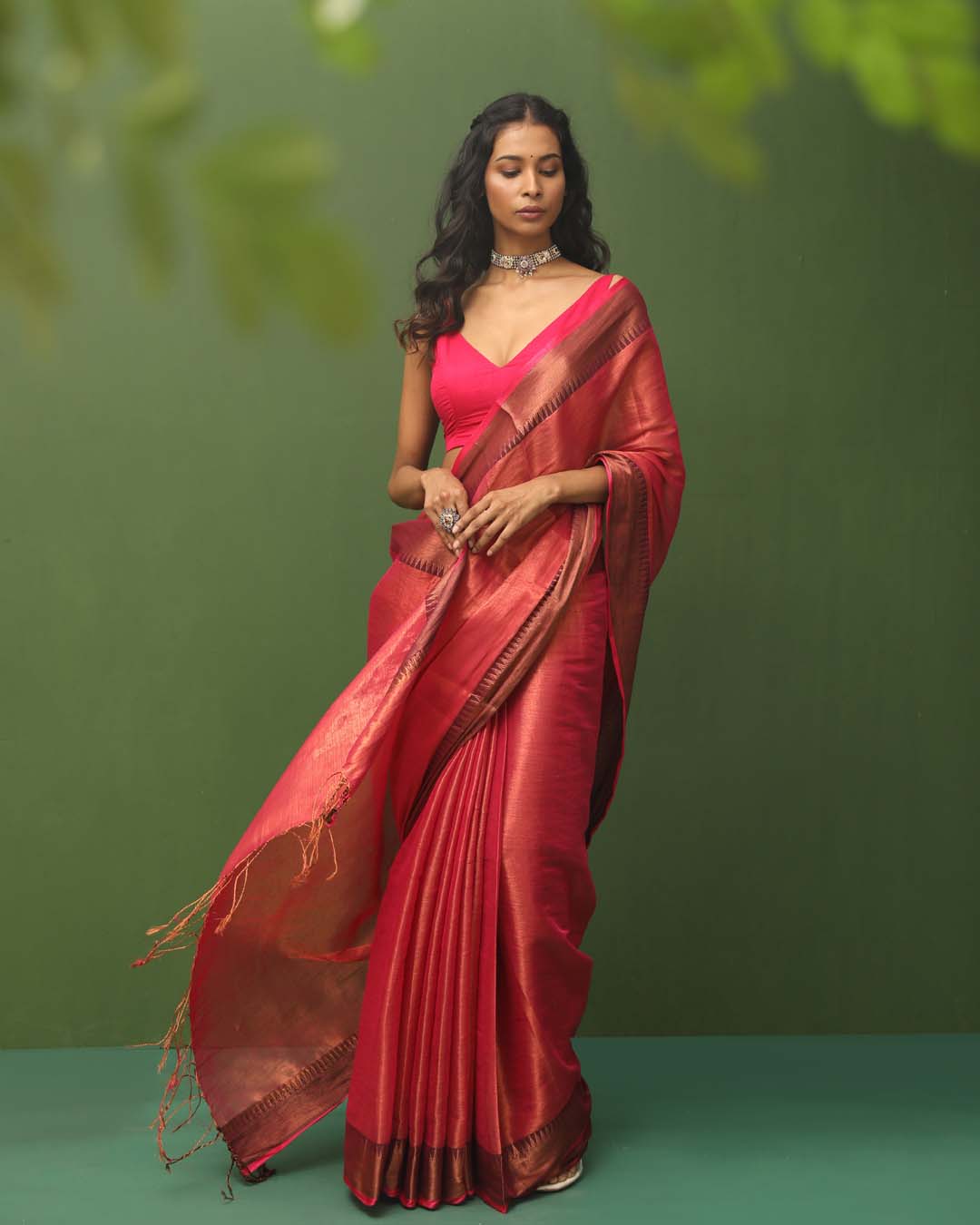 MAGENTA SPLENDOR (BENGAL HANDLOOM COTTON BLEND SAREE)