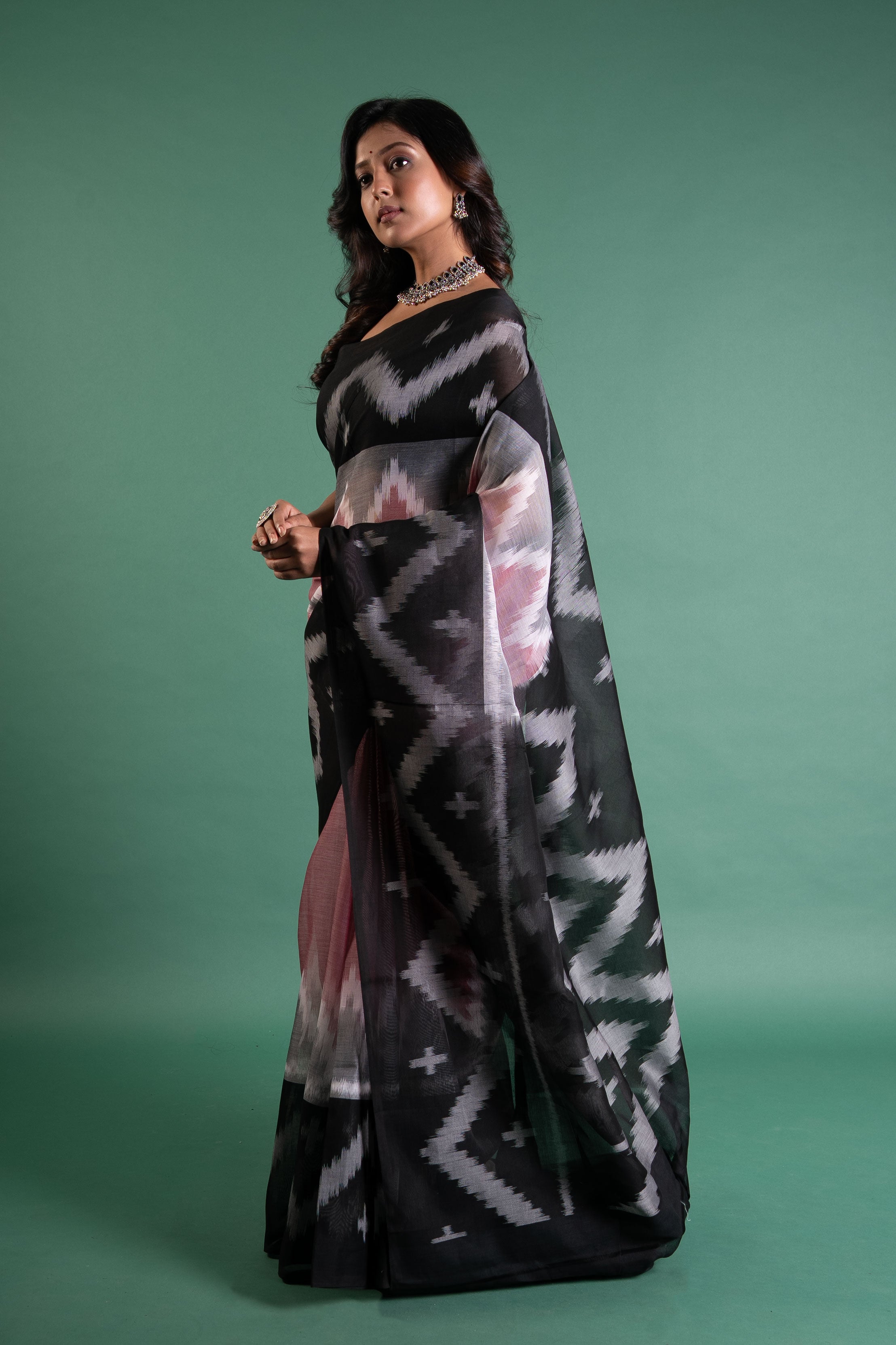 Mistline Ikat Cotton Saree