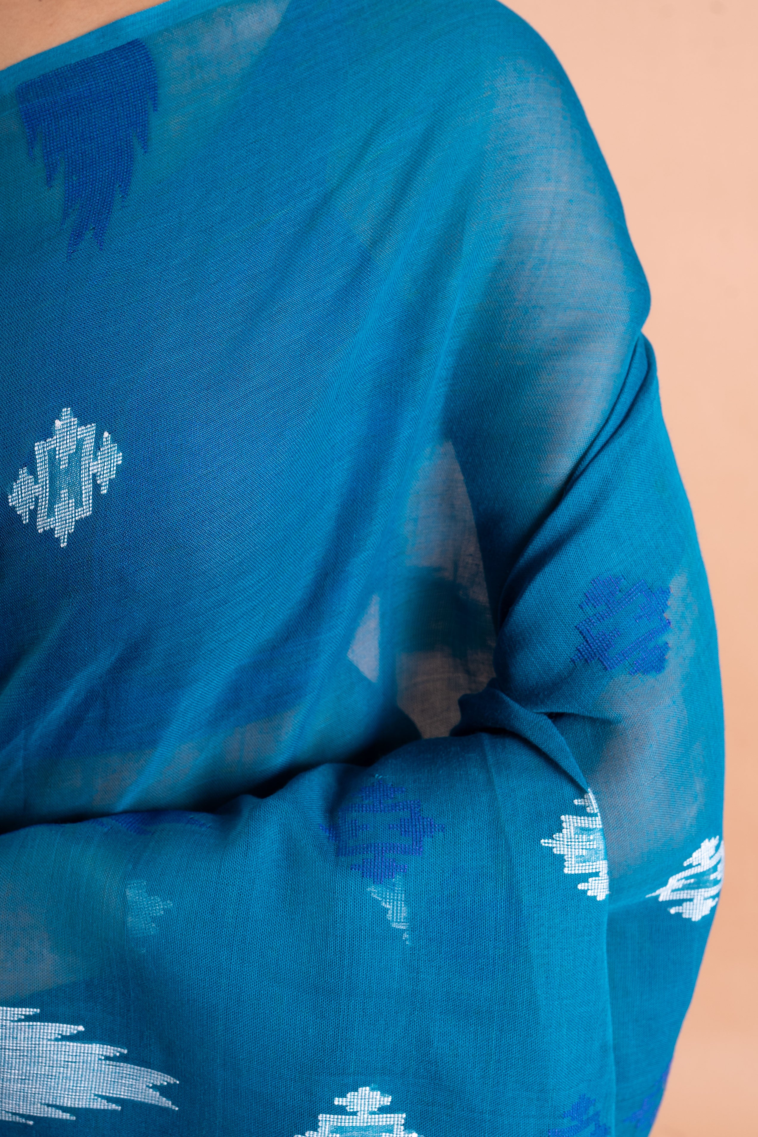 Teal Breeze Handloom Ikat Saree