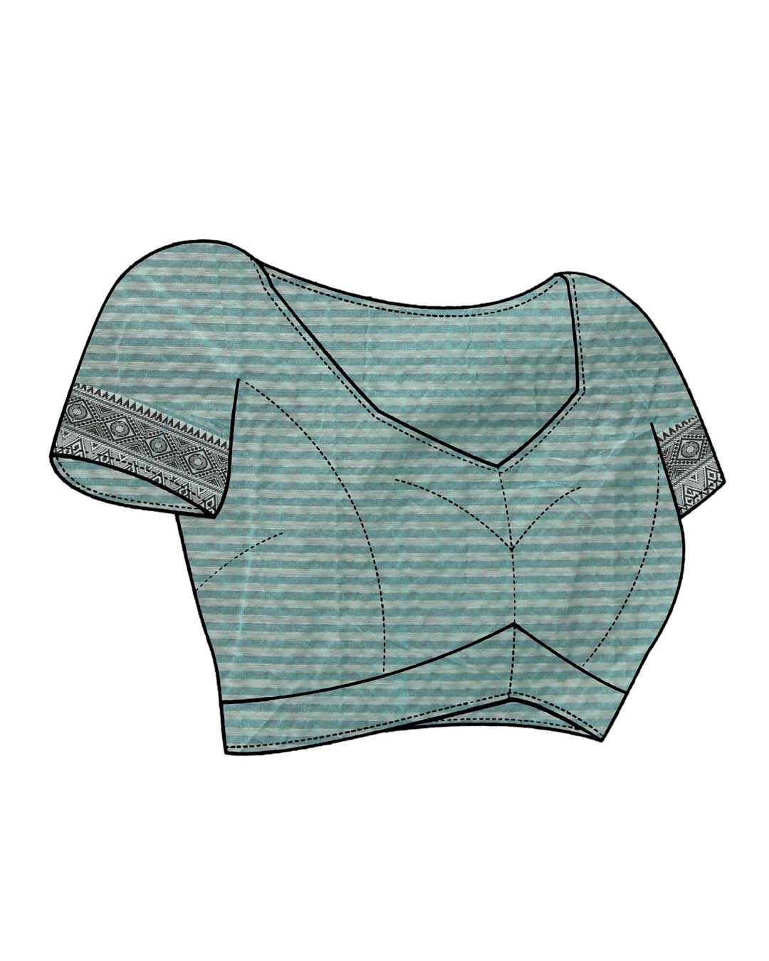 OCEANIC ELEGANCE: (HANDLOOM 100% PURE COTTON SAREE)