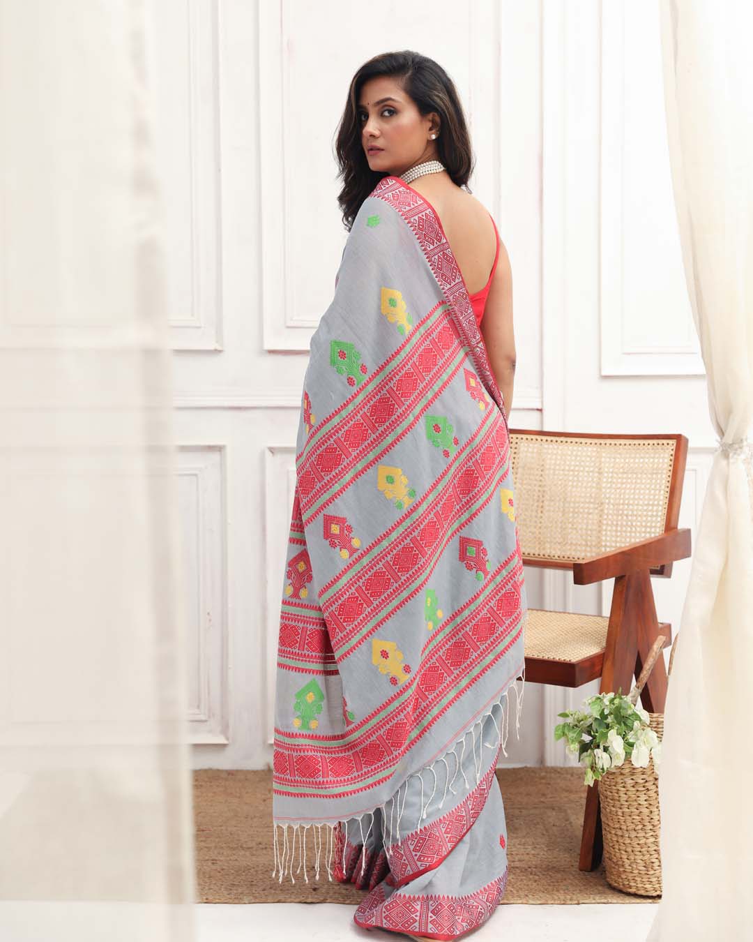 SLATE GRACE (HANDLOOM 100% PURE COTTON SAREE)
