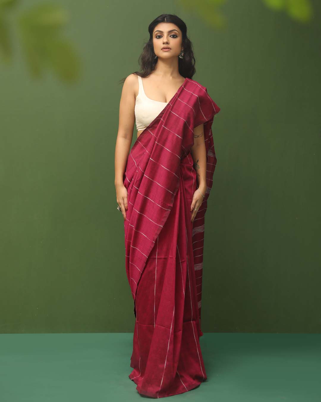 FUCHSIA FLAIR (BENGAL HANDLOOM COTTON BLEND SAREE)