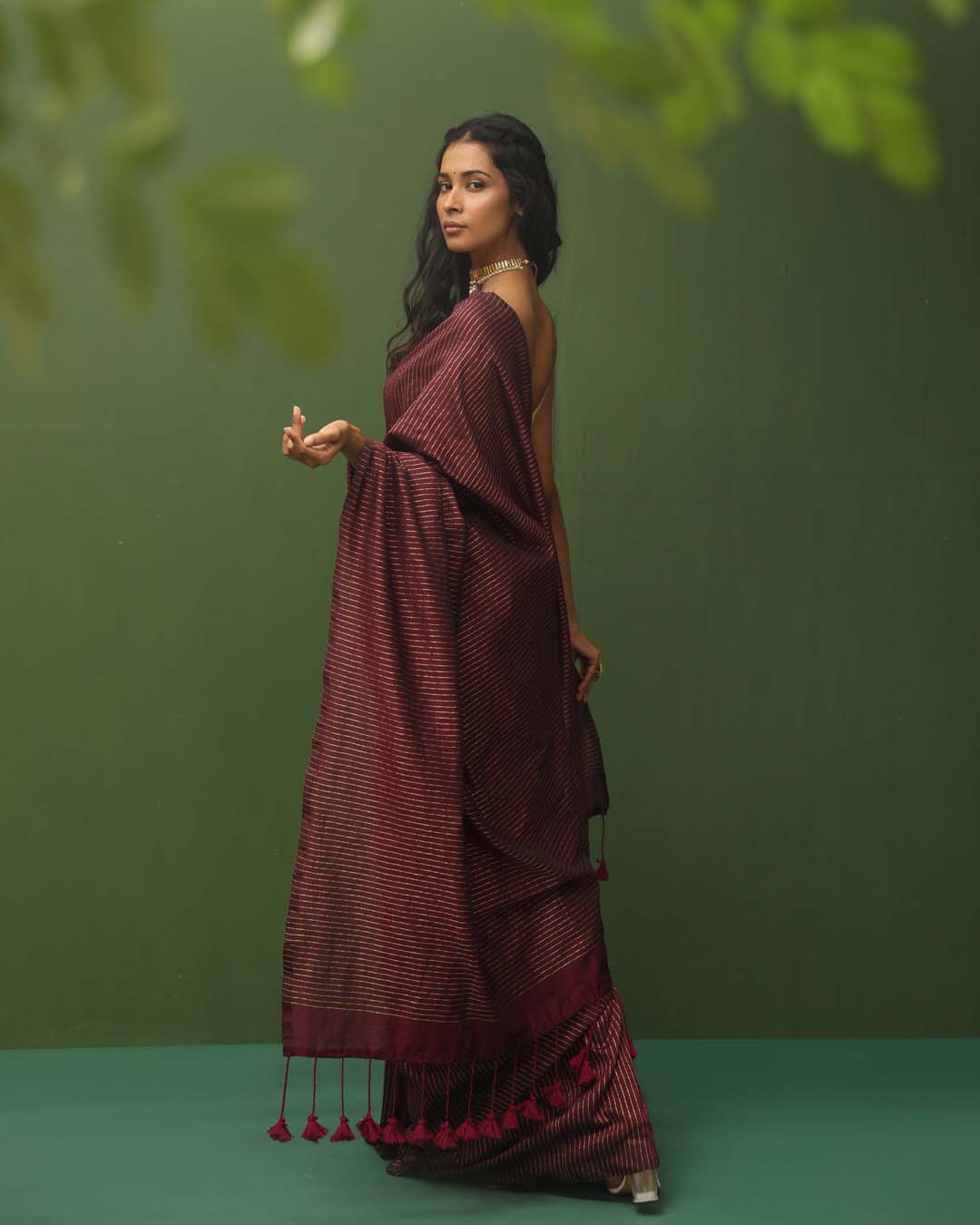 LAVENDER STRIPES (BENGAL HANDLOOM COTTON BLEND SAREE)