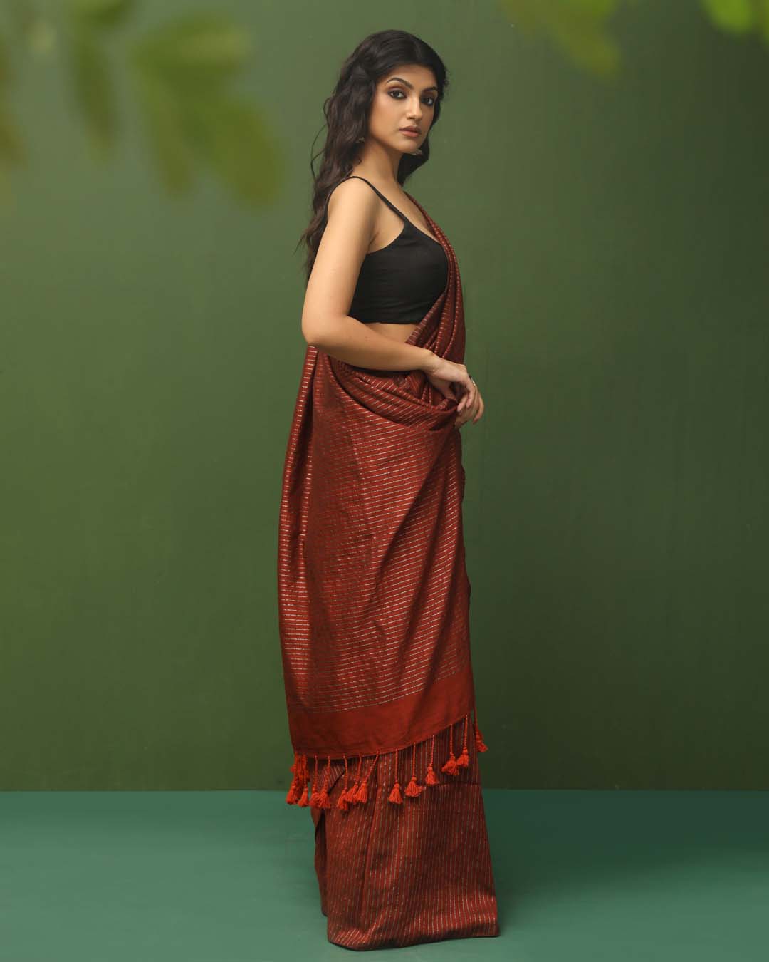 AUTUMN STRIPES (BENGAL HANDLOOM COTTON BLEND SAREE)