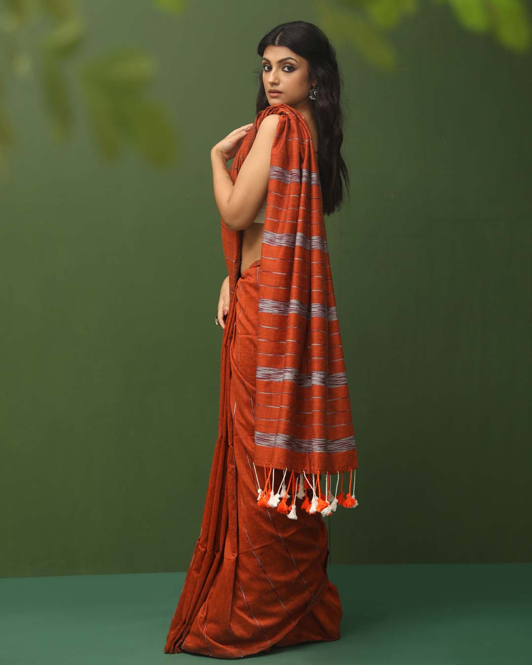 RUST RADIANCE (BENGAL HANDLOOM COTTON BLEND SAREE)