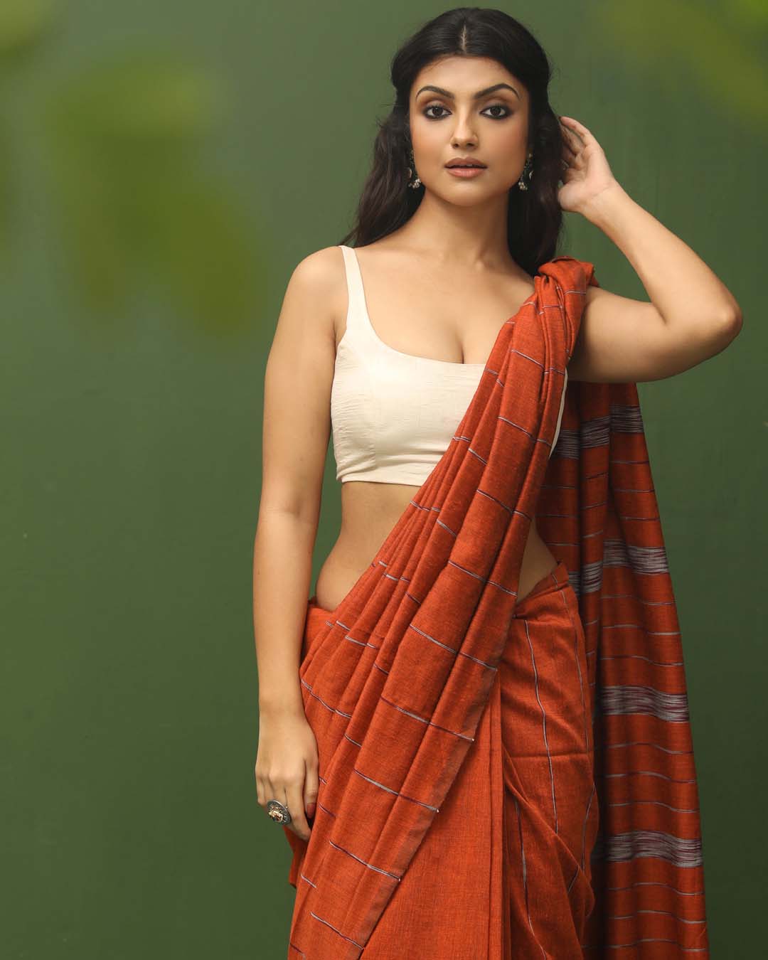 RUST RADIANCE (BENGAL HANDLOOM COTTON BLEND SAREE)