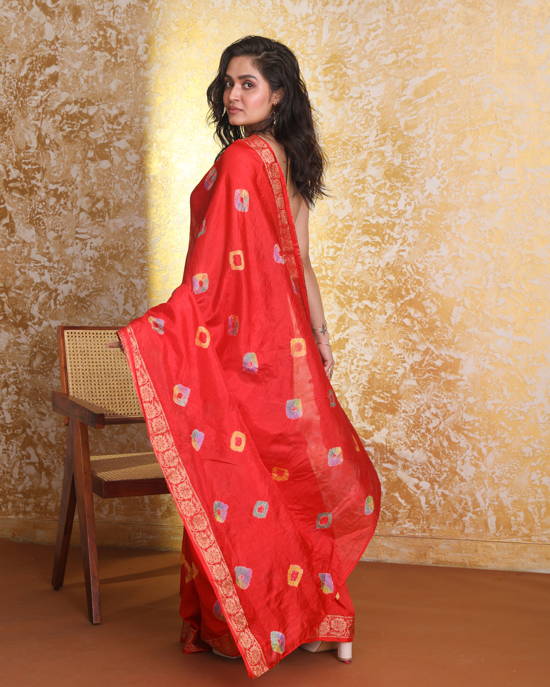 SILKEN LUMINESCENCE (BANDHANI SILK SAREE)