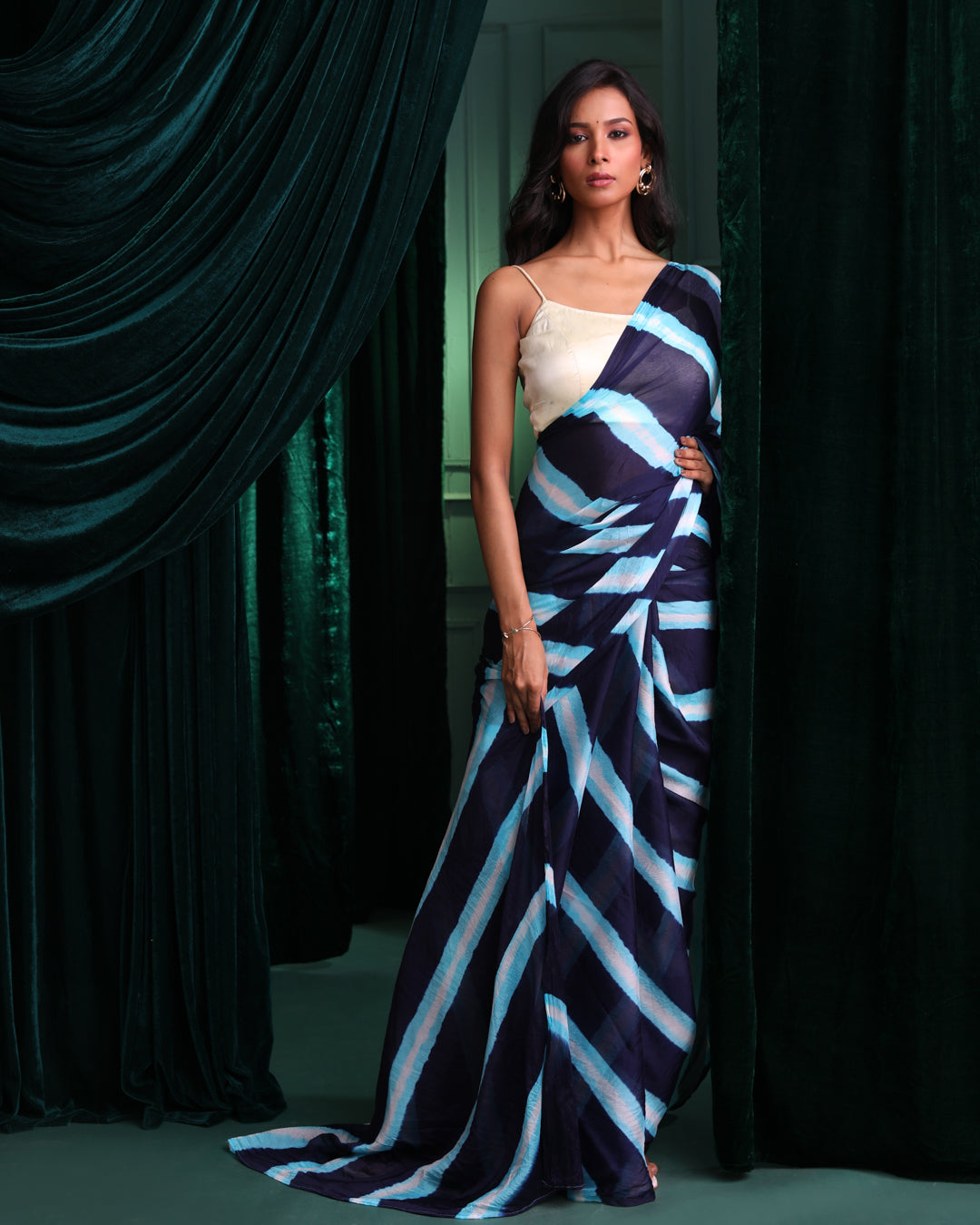 BLUE ABYSS (LEHERIYA SAREE)