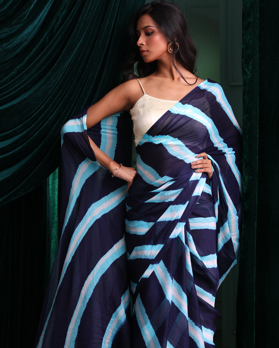 BLUE ABYSS (LEHERIYA SAREE)