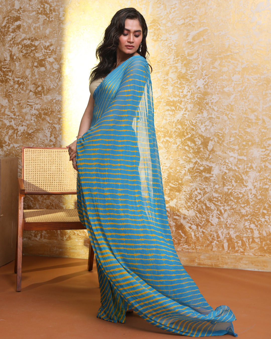 ICY BLUE DELIGHT (LEHERIYA SAREE)
