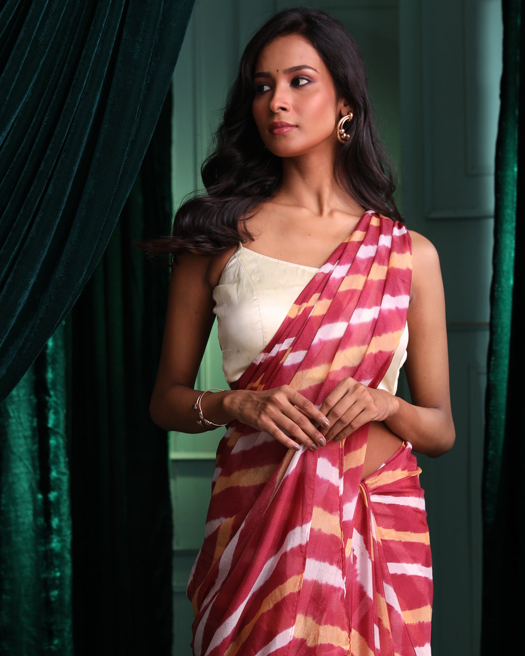 MAROON WAVES ( SAREE)