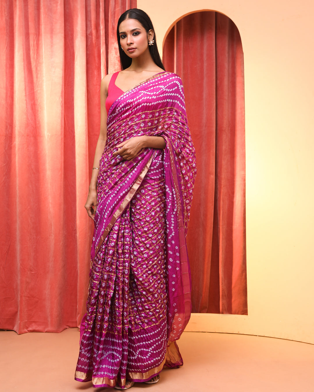 GRAPE GLOW (BANDHANI POLY SILK SAREE)