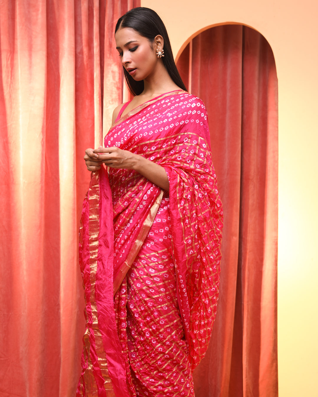 ROSY BANDHANI BLISS (BANDHANI POLY SILK SAREE)