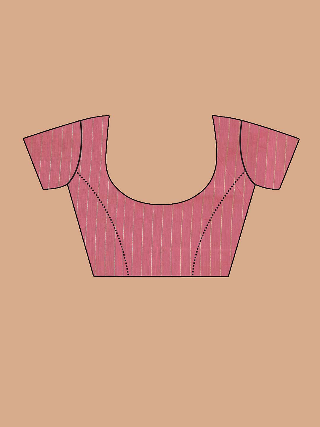 Indethnic Banarasi Coral Solid Daily Wear Saree - Blouse Piece View