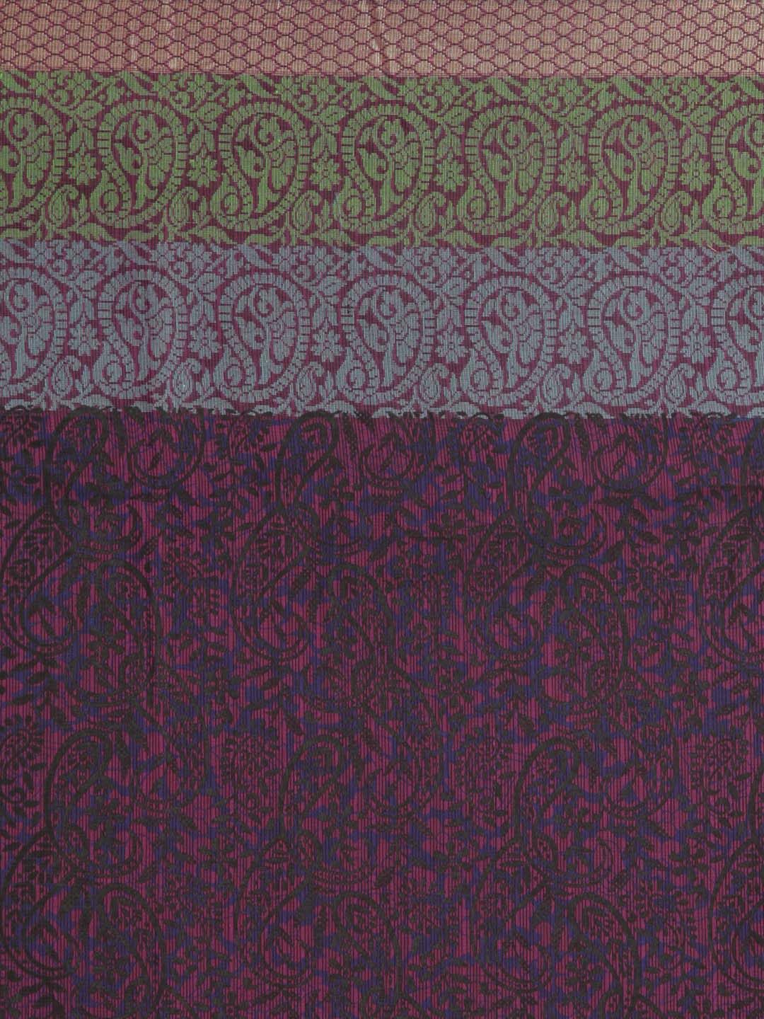 Indethnic Banarasi Wine Printed Daily Wear Saree - Saree Detail View