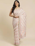 Indethnic Banarasi White Woven Design Work Wear Saree - View 1