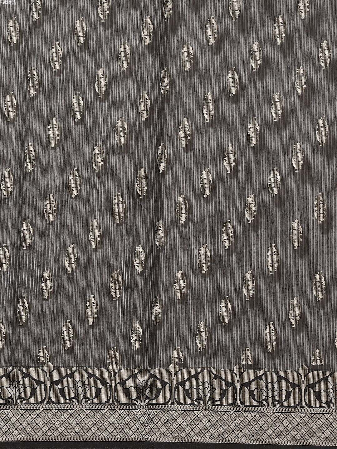 Indethnic Banarasi Black Woven Design Work Wear Saree - View 3