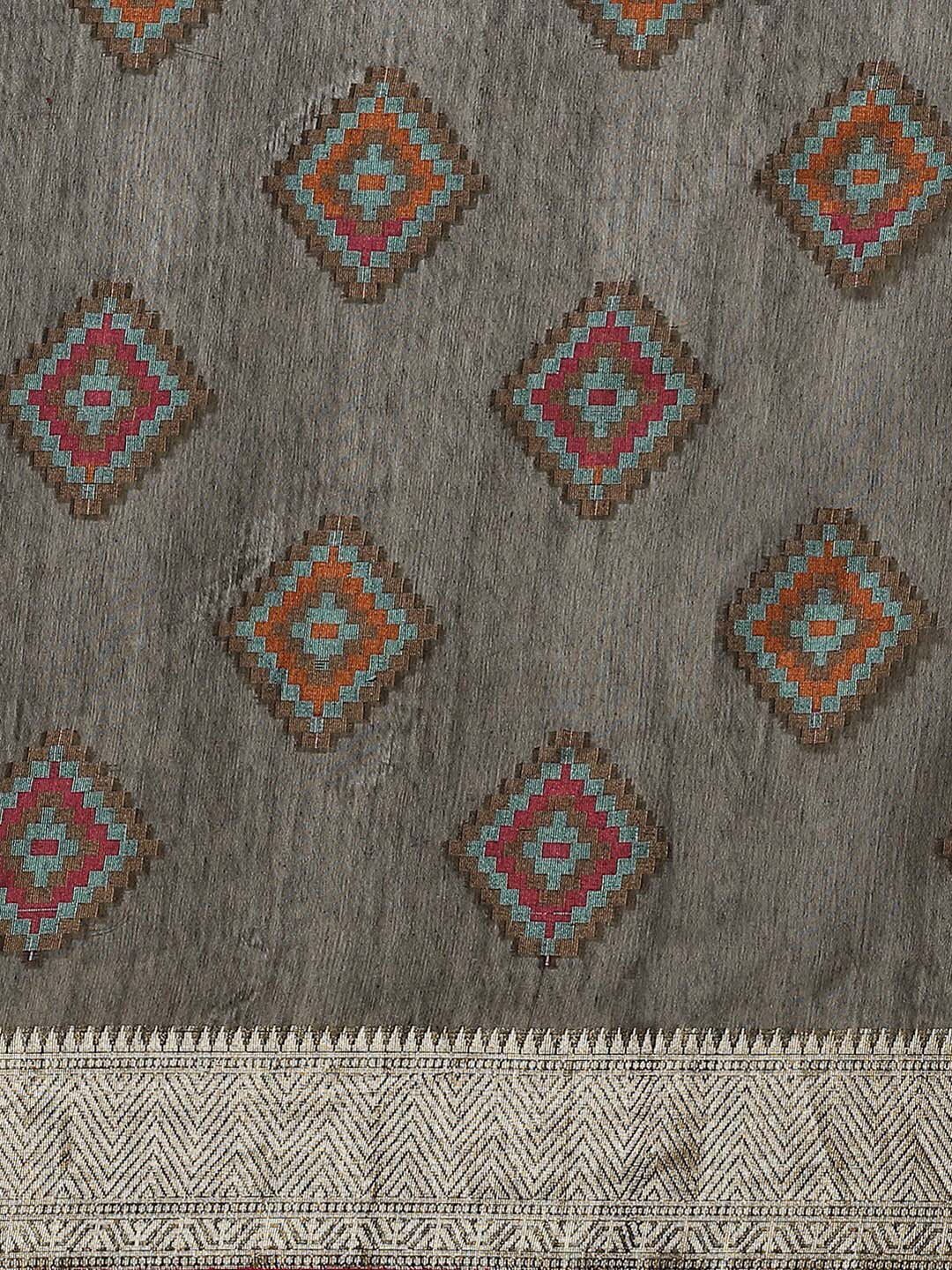 Indethnic Banarasi Black Woven Design Work Wear Saree - View 3