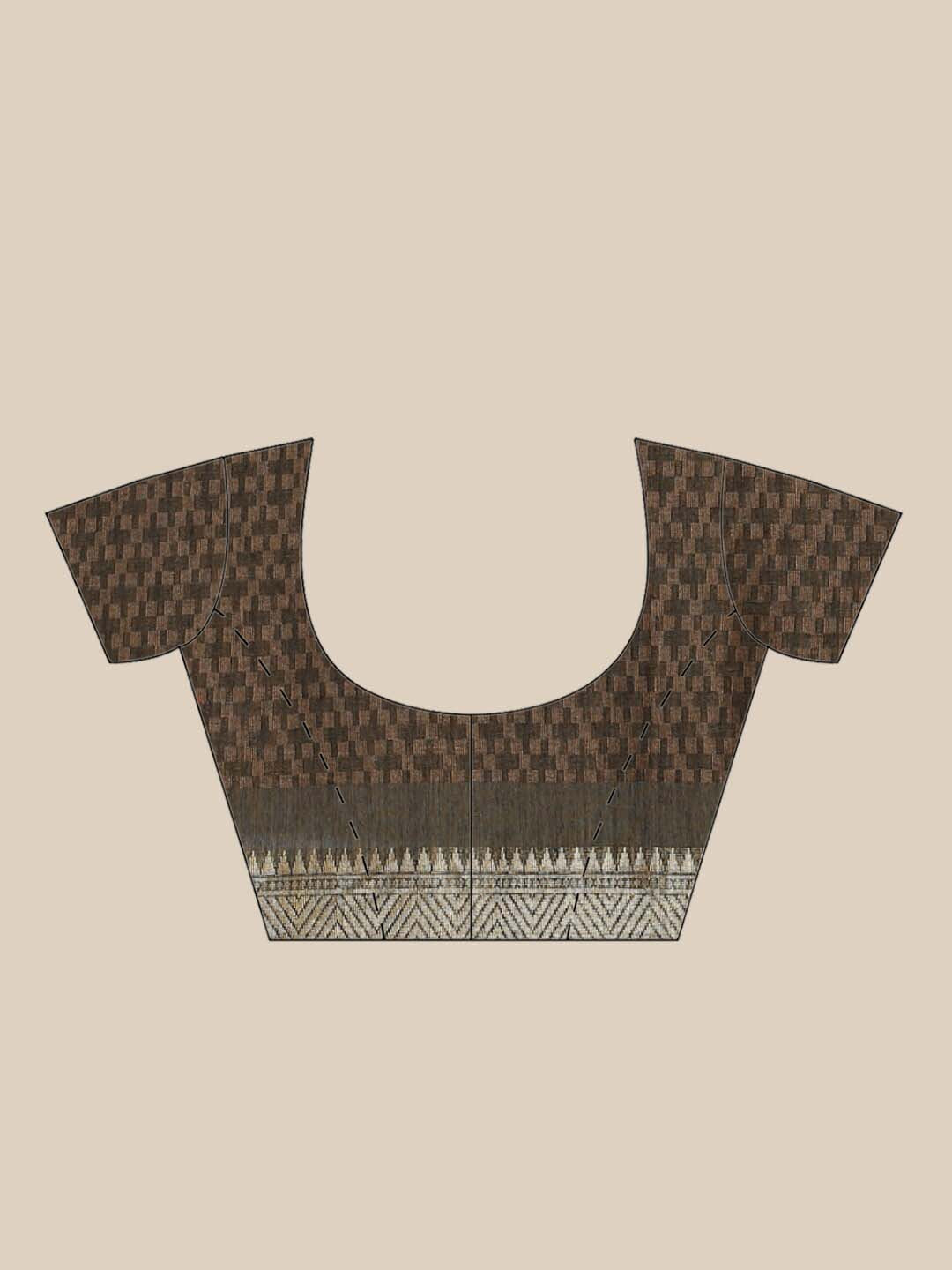 Indethnic Banarasi Black Woven Design Work Wear Saree - Blouse Piece View