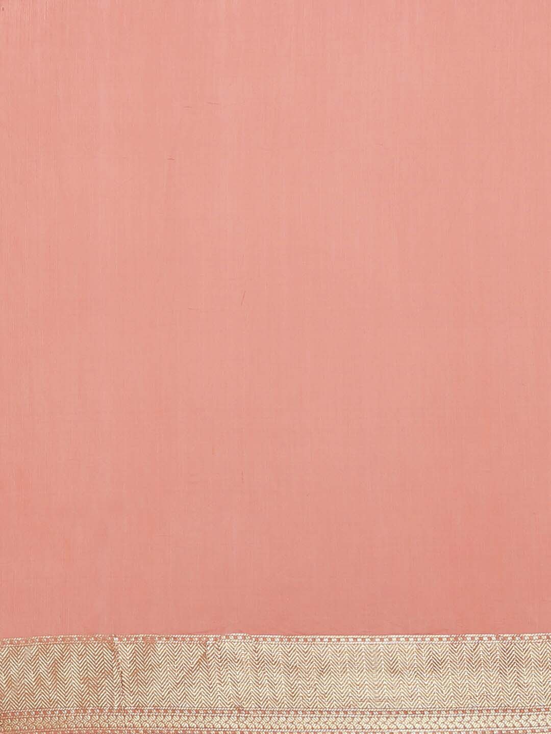 Indethnic Banarasi Coral Woven Design Festive Wear Saree - Saree Detail View