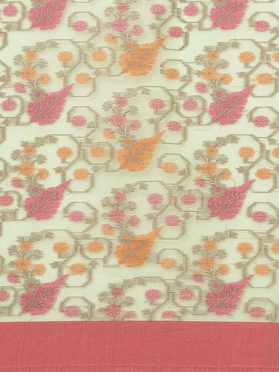 Indethnic Banarasi Green Woven Design Work Wear Saree - View 3