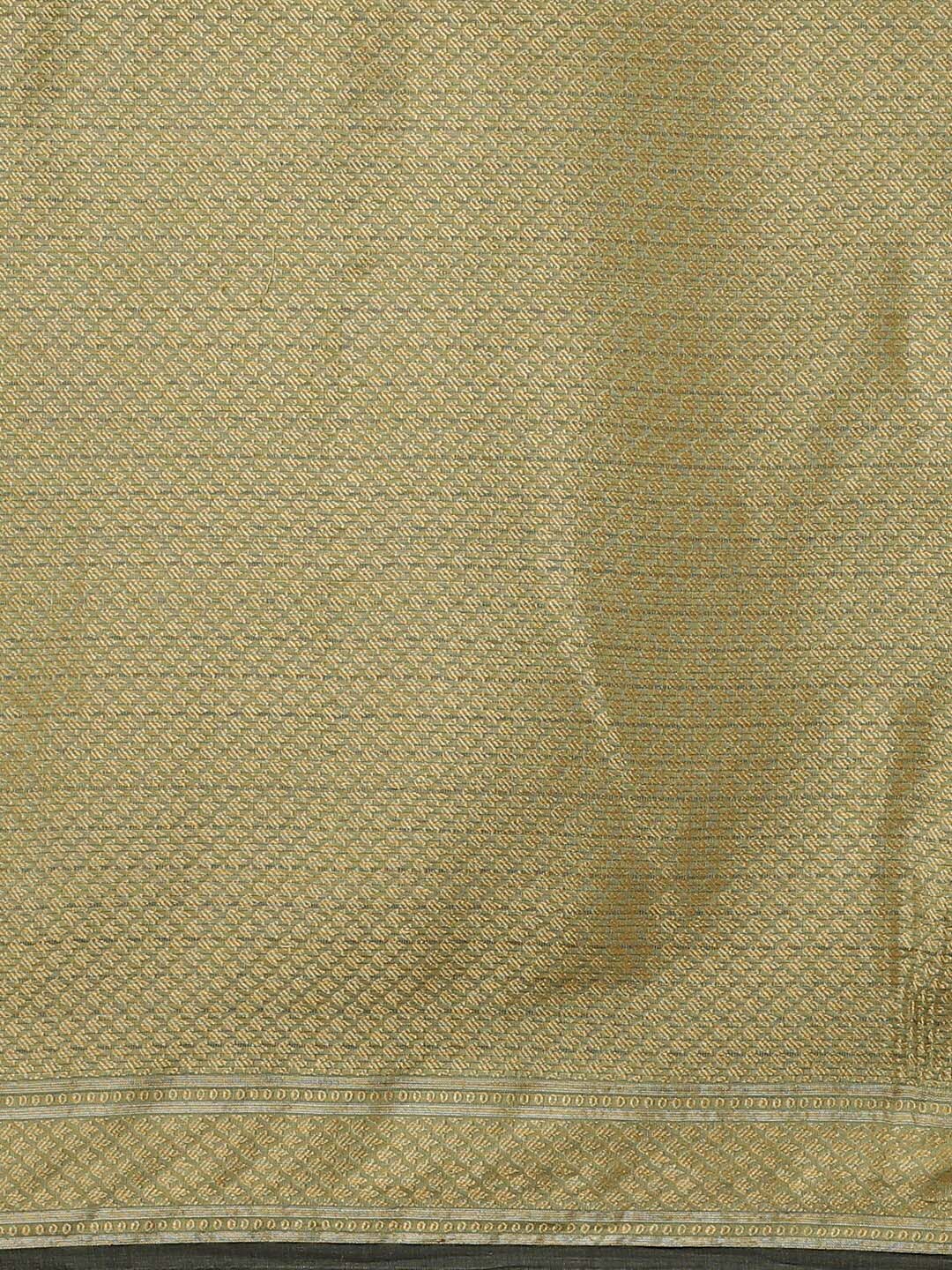 Indethnic Banarasi Green Woven Design Traditional Wear Saree - Saree Detail View