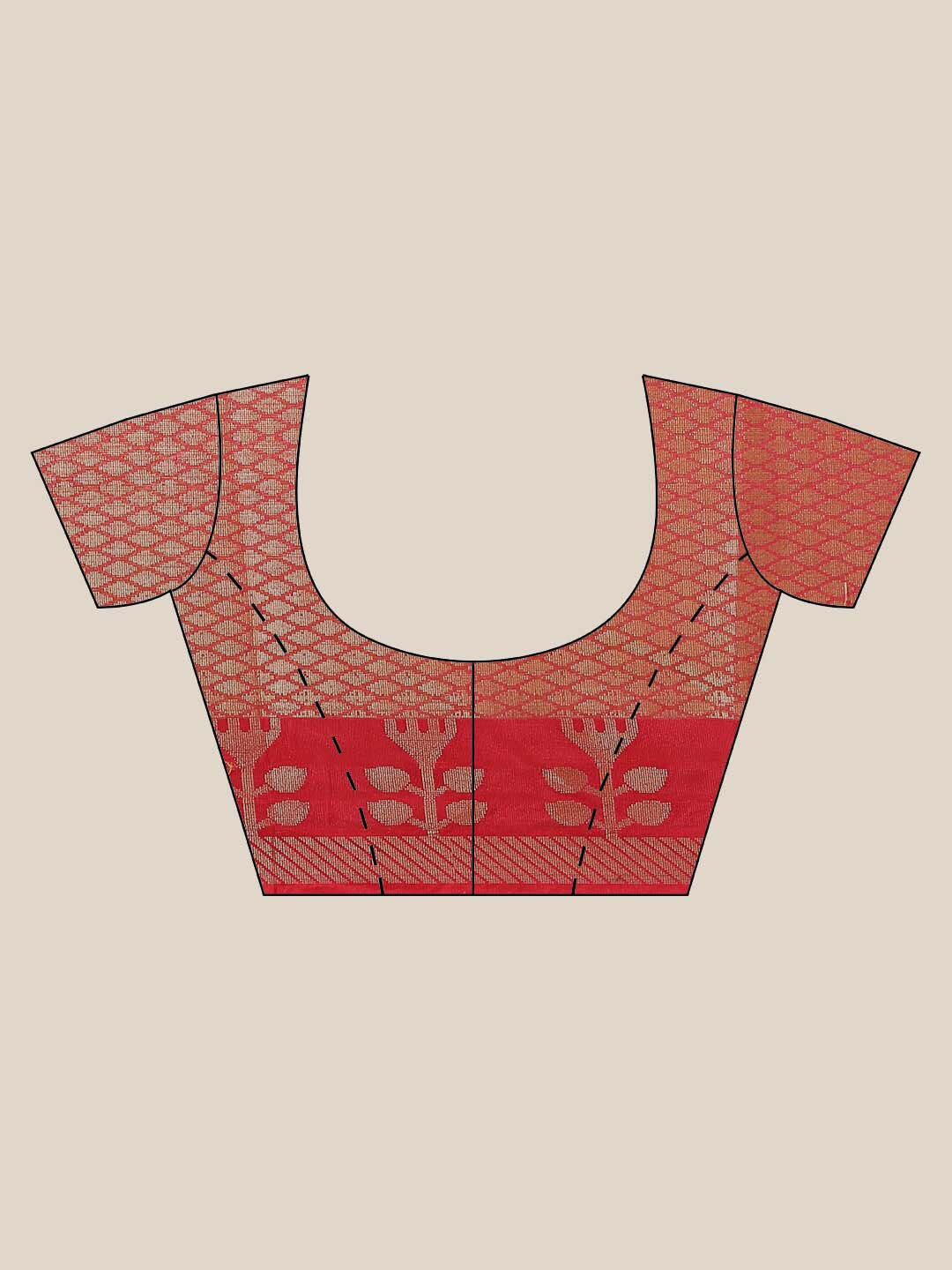 Indethnic Banarasi Peach Woven Design Daily Wear Saree - Blouse Piece View