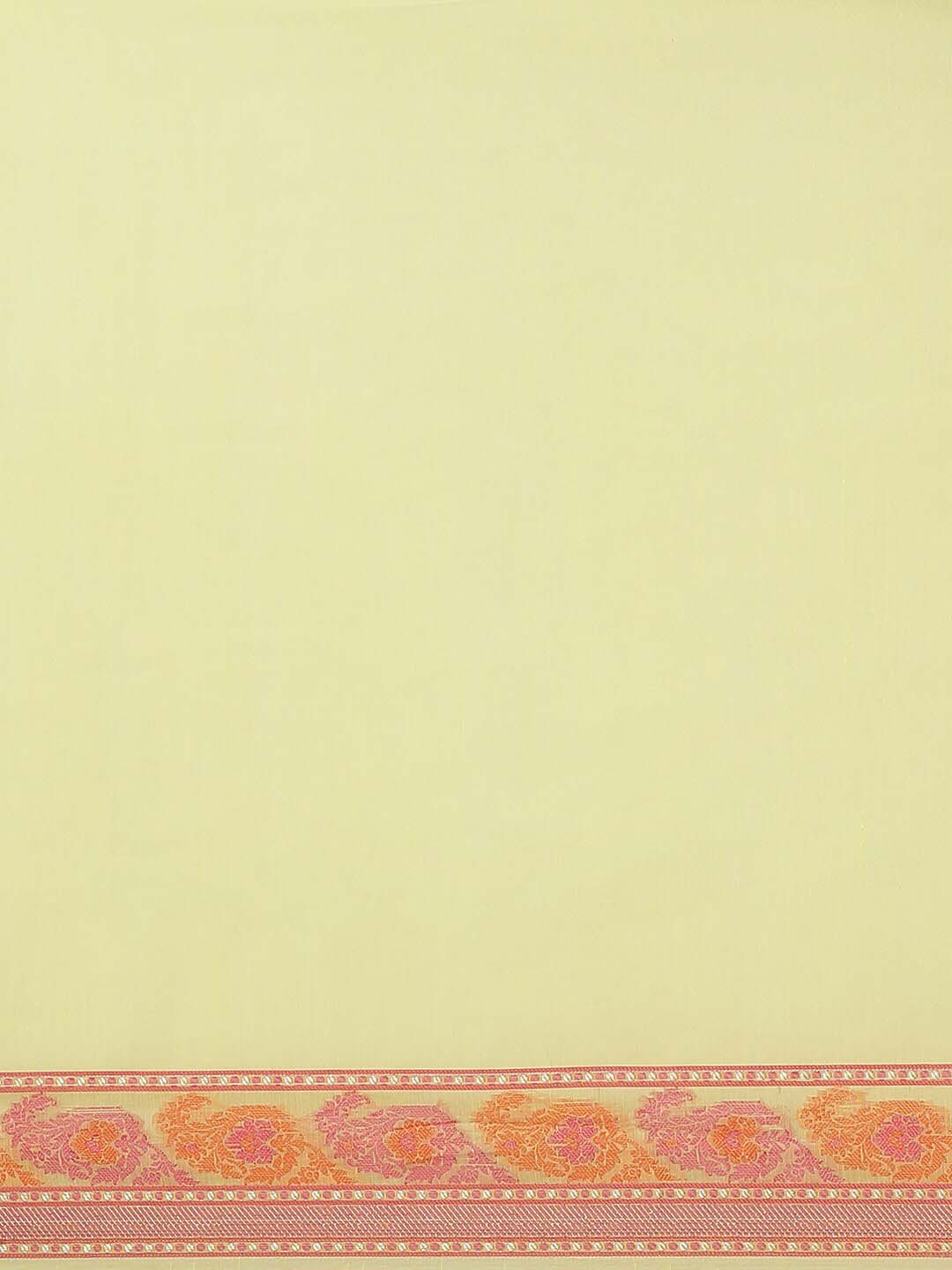 Indethnic Banarasi Yellow Solid Daily Wear Saree - View 2