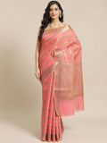 Indethnic Banarasi Fuchsia Woven Design Daily Wear Saree - View 1