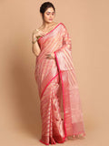 Indethnic Banarasi Fuchsia Woven Design Party Wear Saree - View 1