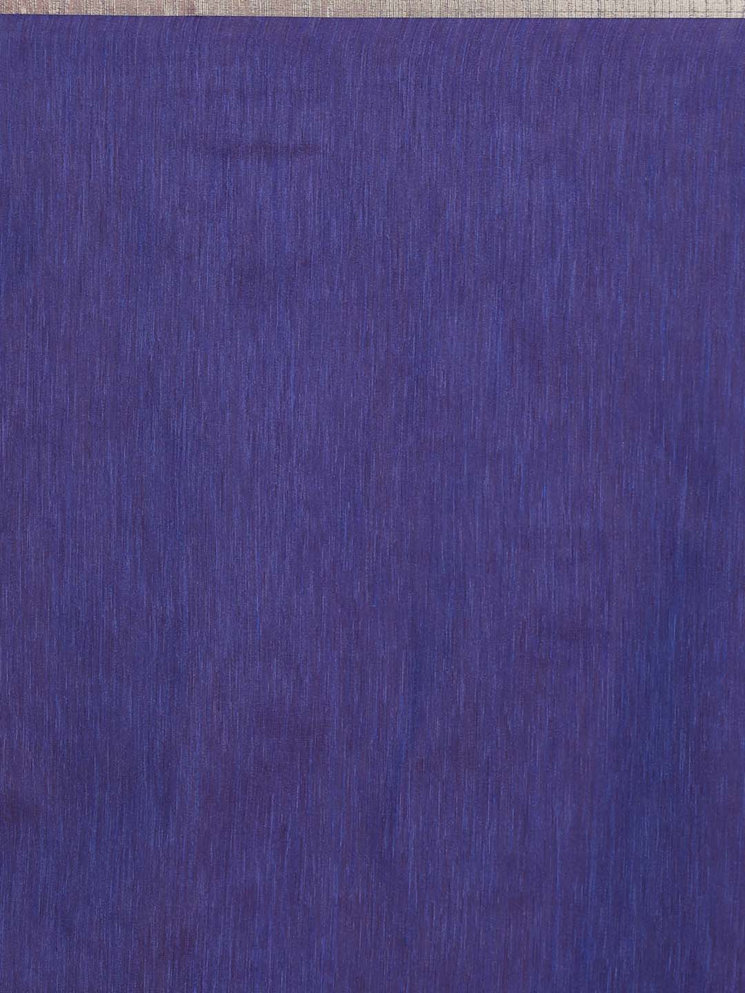 Indethnic Banarasi Purple Solid Daily Wear Saree - Saree Detail View