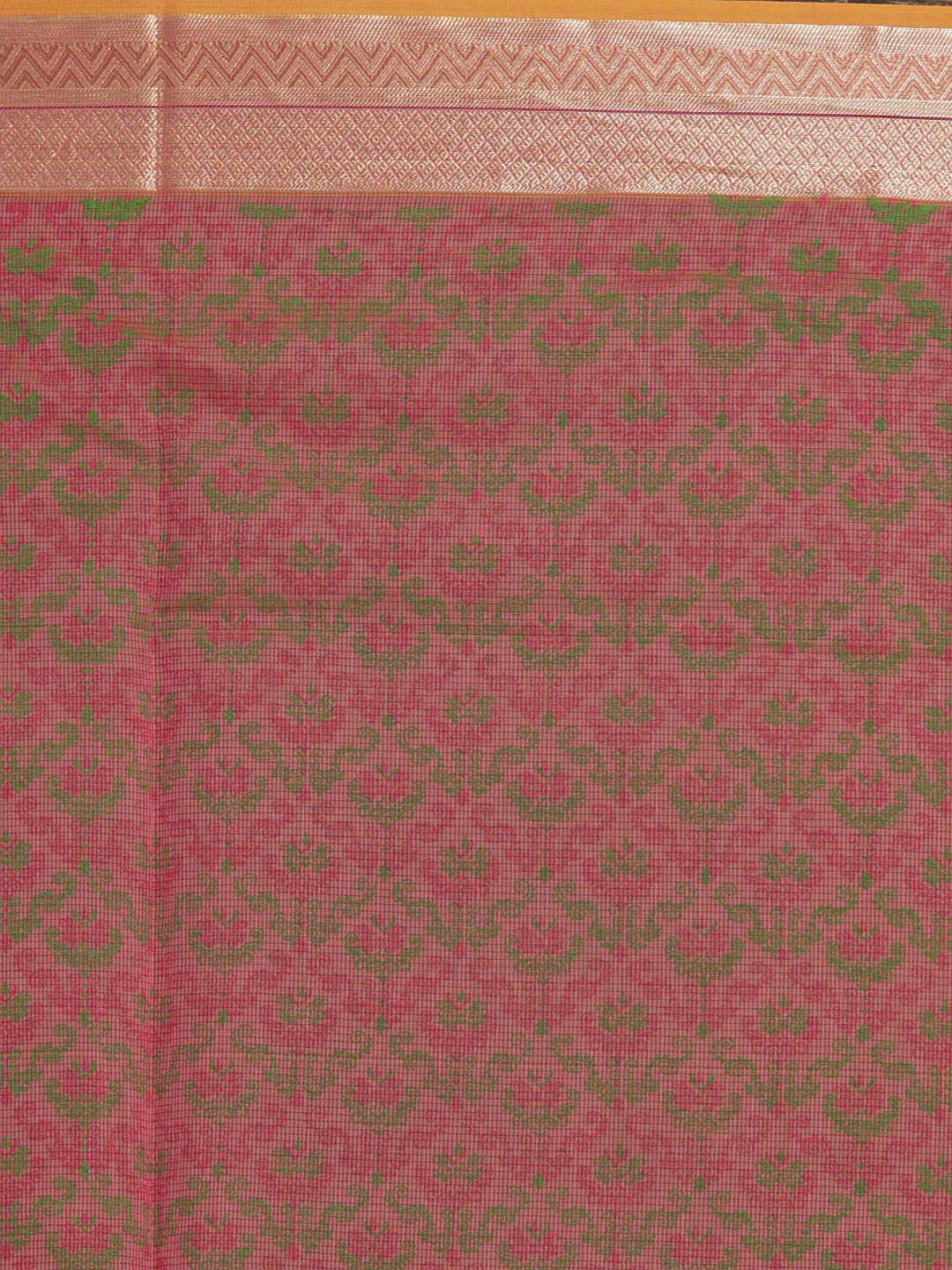 Indethnic Banarasi Pink Printed Daily Wear Saree - Saree Detail View