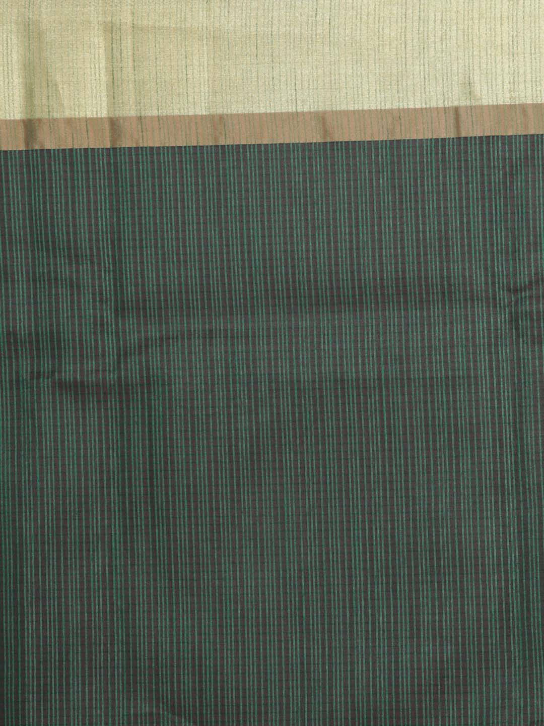 Indethnic Banarasi Bottle Green Checked Daily Wear Saree - Saree Detail View