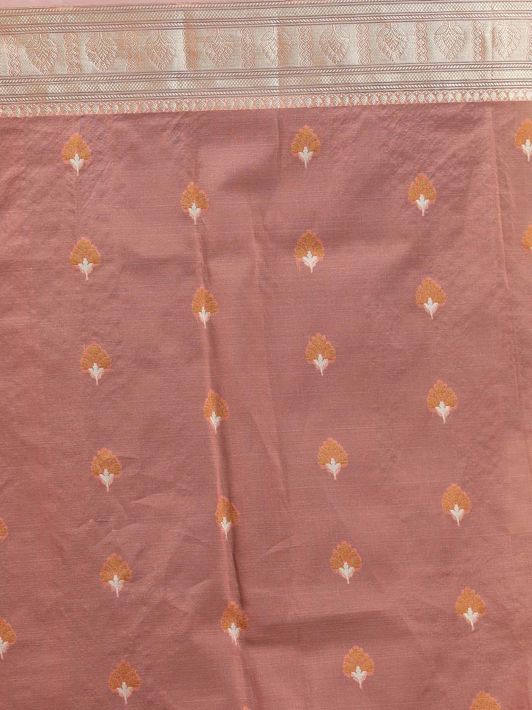 Indethnic Banarasi Pink Ethnic Motifs Woven Design Traditional Wear Saree - Saree Detail View