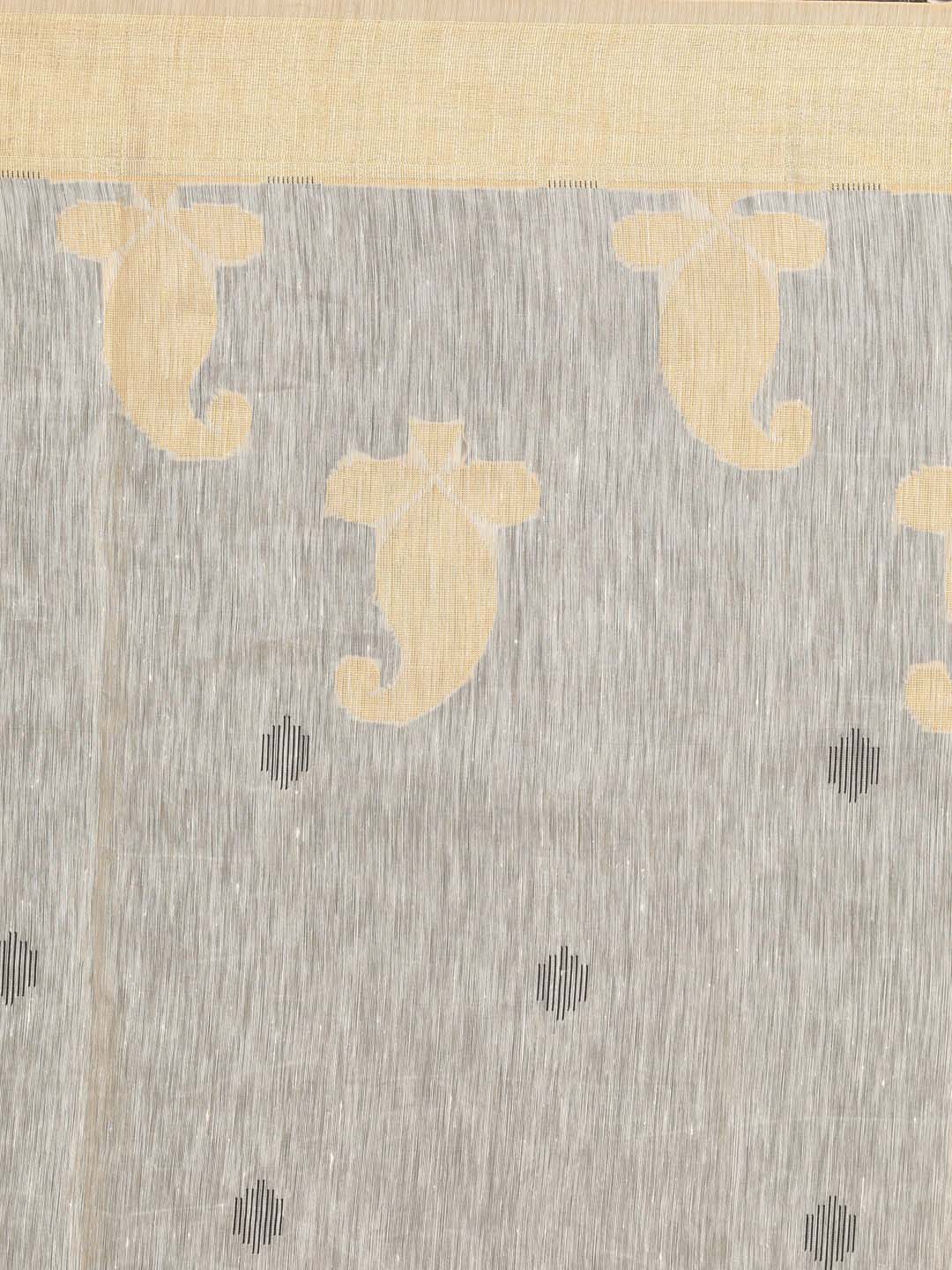 Indethnic Banarasi Black Solid Work Wear Saree - Saree Detail View