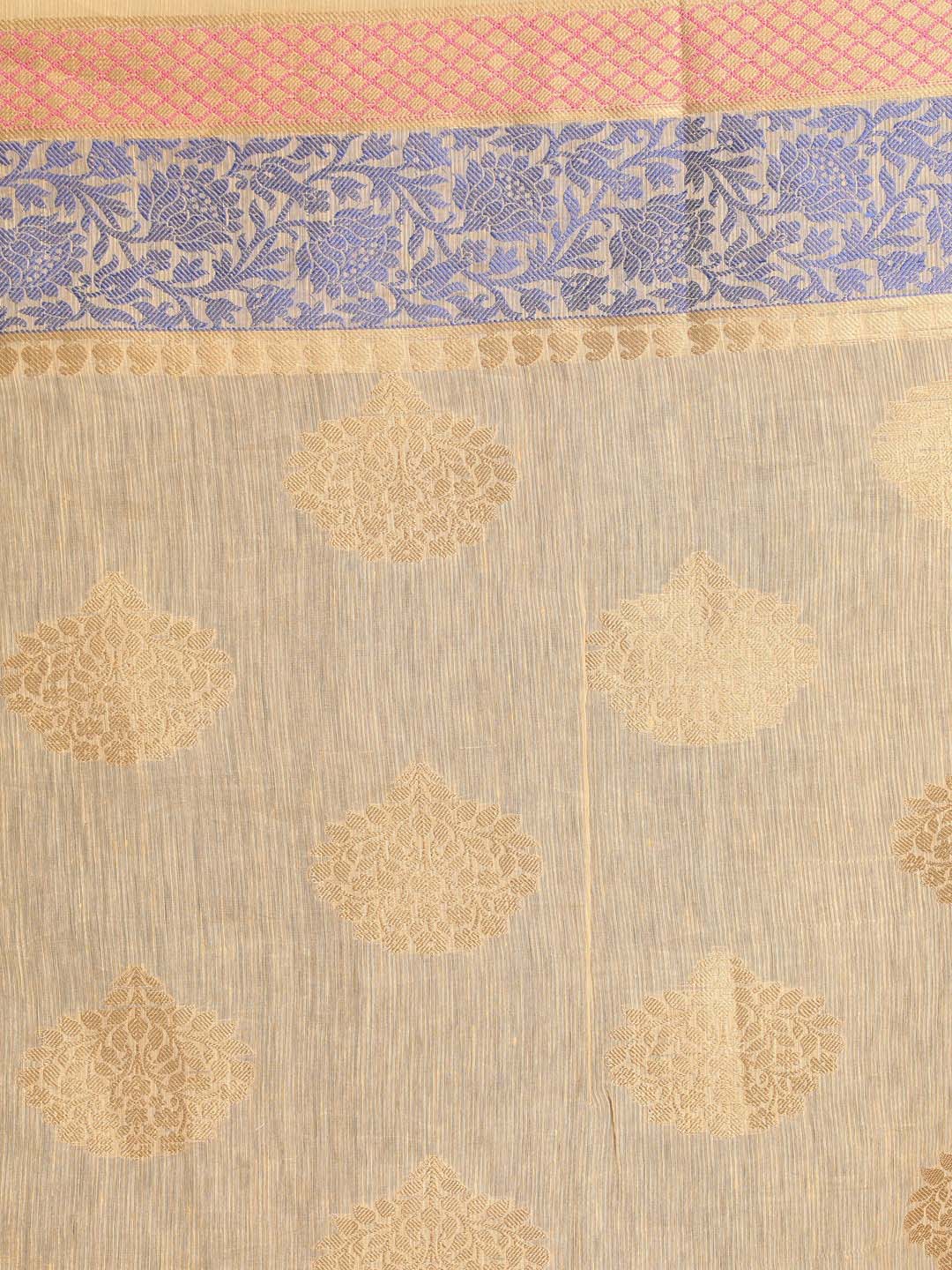 Indethnic Banarasi Gold Woven Design Work Wear Saree - Saree Detail View