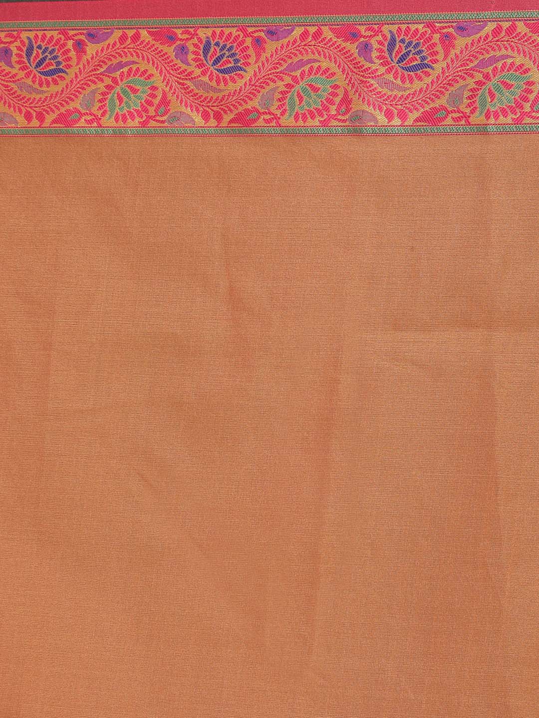Indethnic Banarasi Orange Solid Party Wear Saree - Saree Detail View