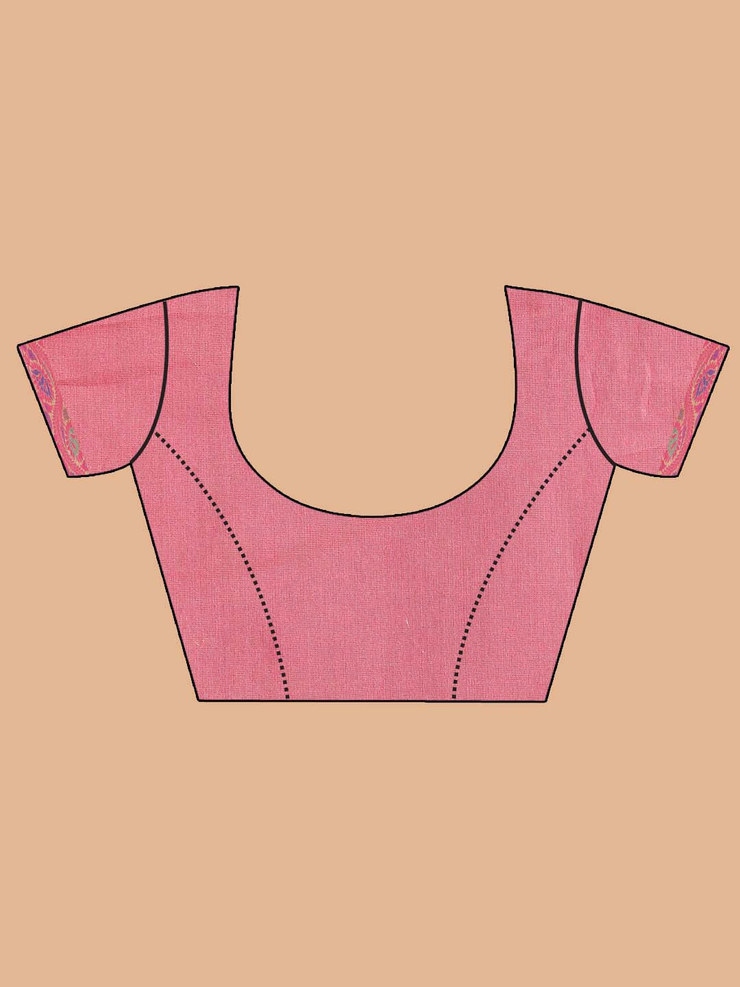 Indethnic Banarasi Peach Solid Party Wear Saree - Blouse Piece View