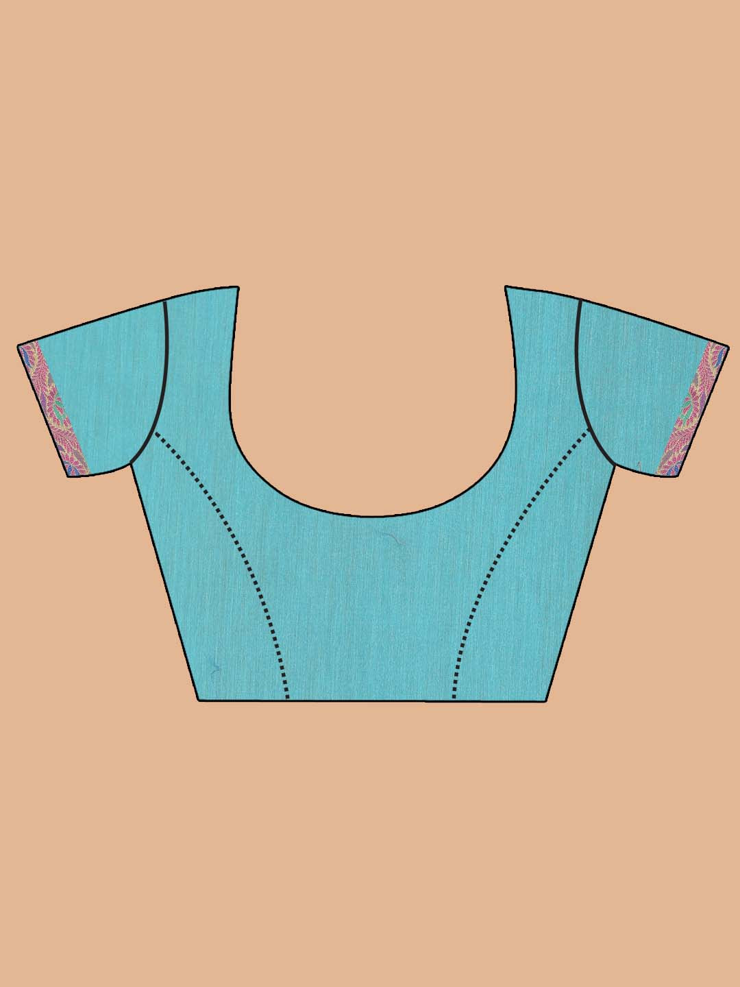 Indethnic Banarasi Sea Green Solid Party Wear Saree - Blouse Piece View