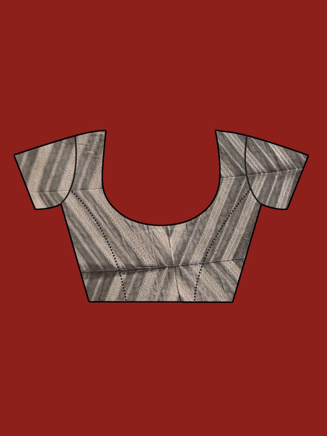 Indethnic Shibori Silk Cotton Saree in Blue - Blouse Piece View