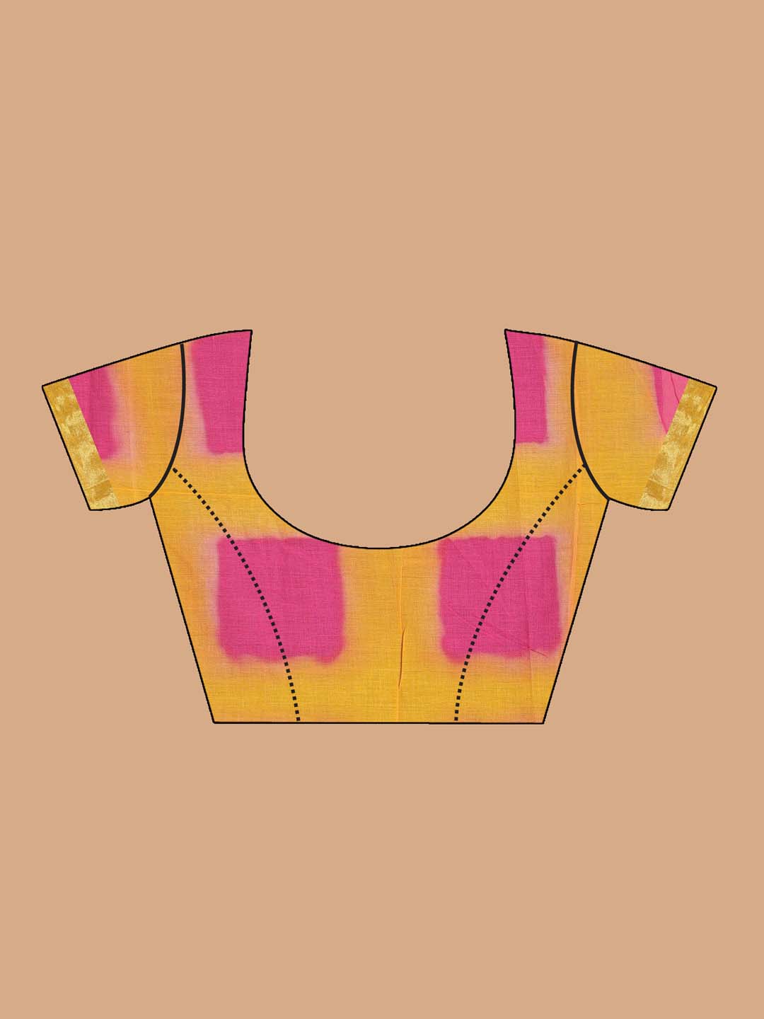 Indethnic Printed Pure Cotton Saree in Multi - Blouse Piece View