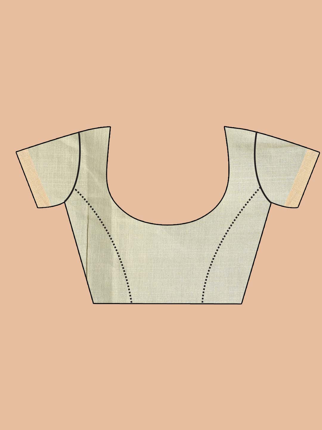 Indethnic Printed Cotton Blend Saree in Olive - Saree Detail View