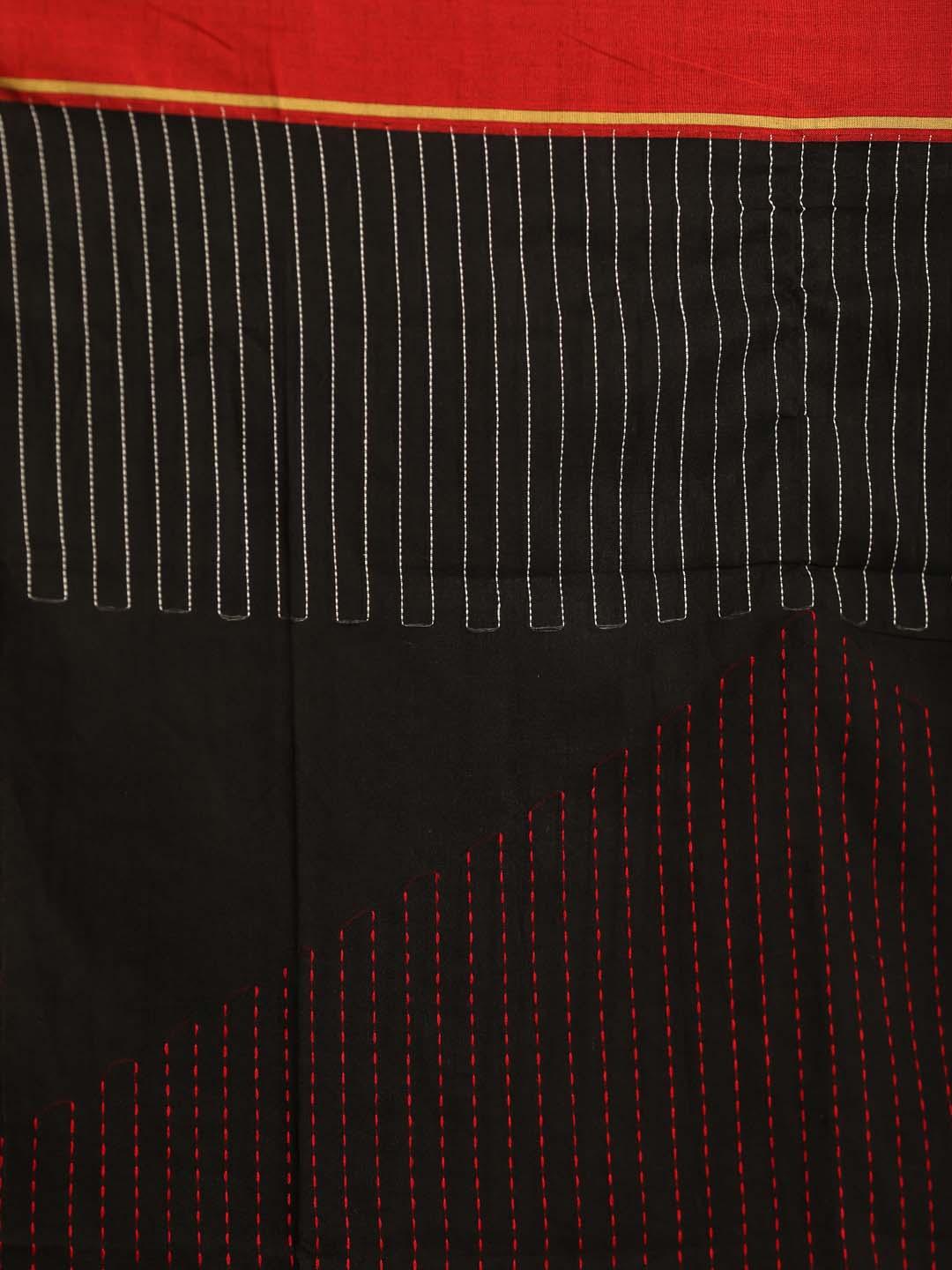 Indethnic Black Pure Cotton Abstract Design Jamdani - Saree Detail View