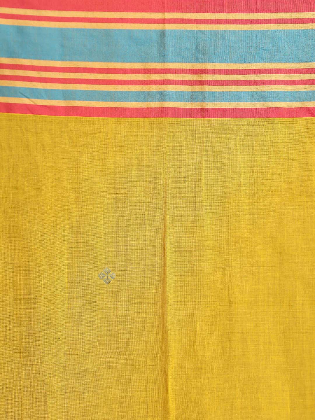 Indethnic Yellow Pure Cotton Ethnic Motifs Design Jamdani - Saree Detail View