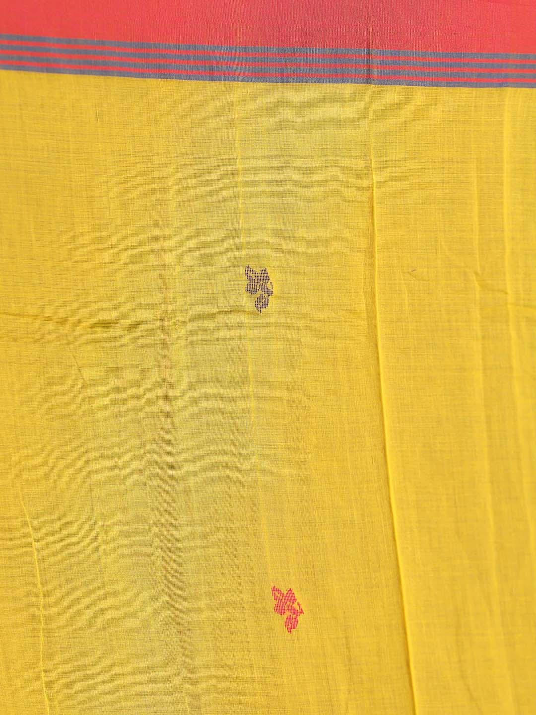 Indethnic Yellow Pure Cotton Ethnic Motifs Design Jamdani - Saree Detail View