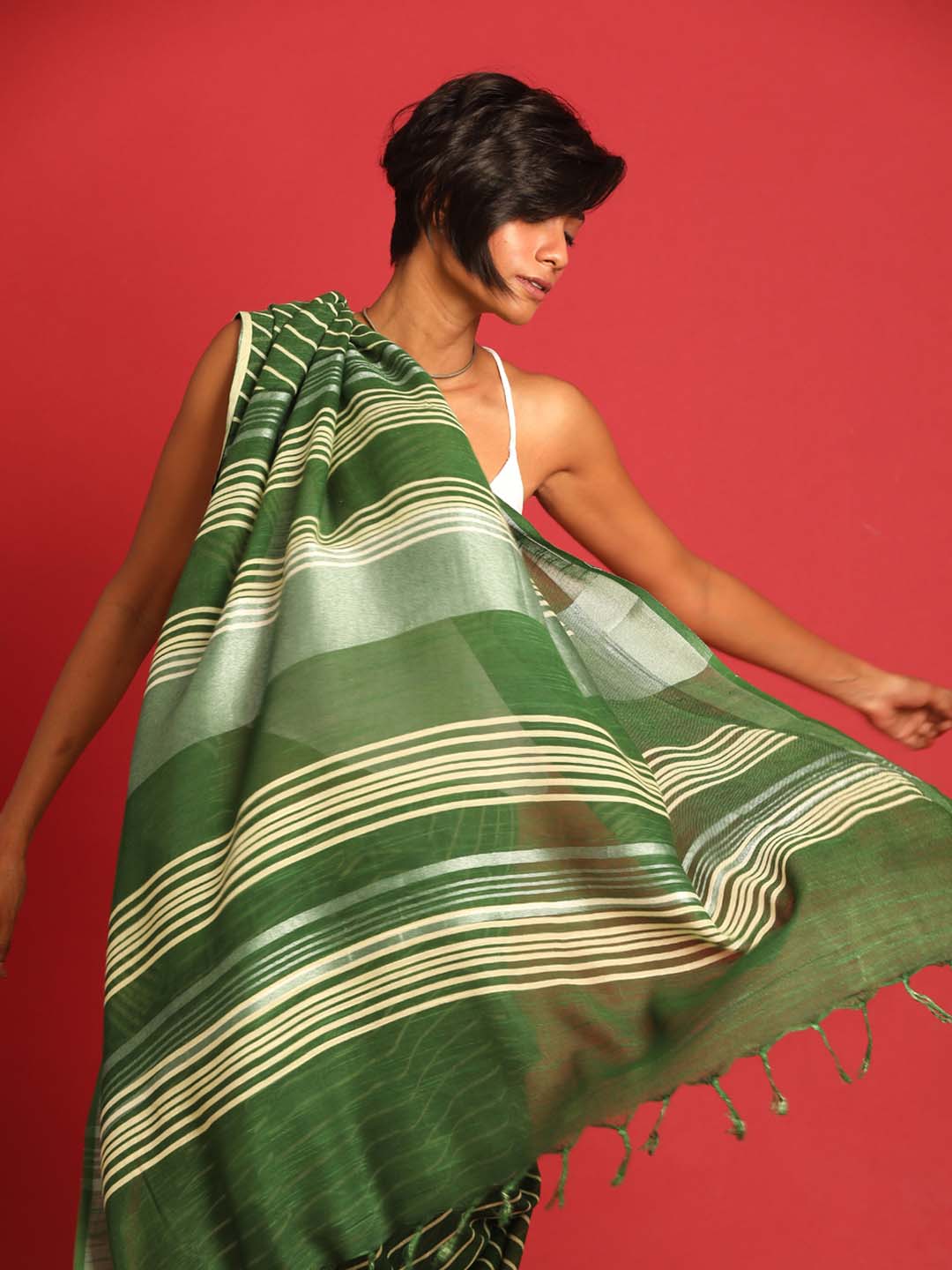 VERDANT WHISPER (BHAGALPURI LIVA SAREE)