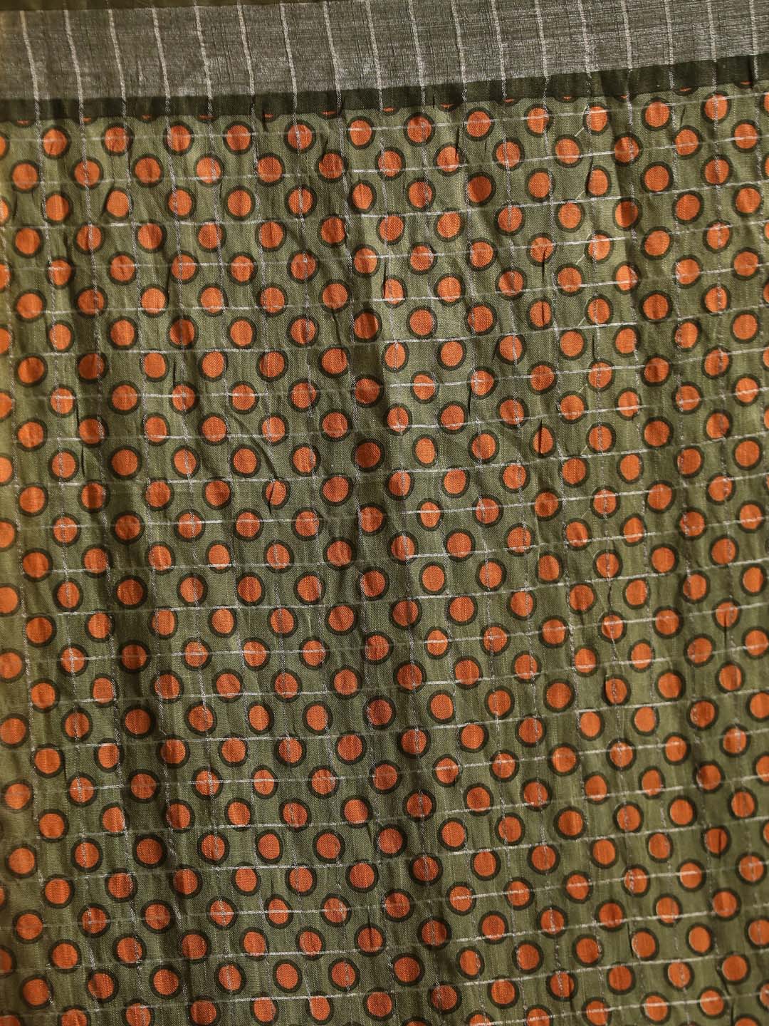 Indethnic Green Liva Printed Saree - Saree Detail View