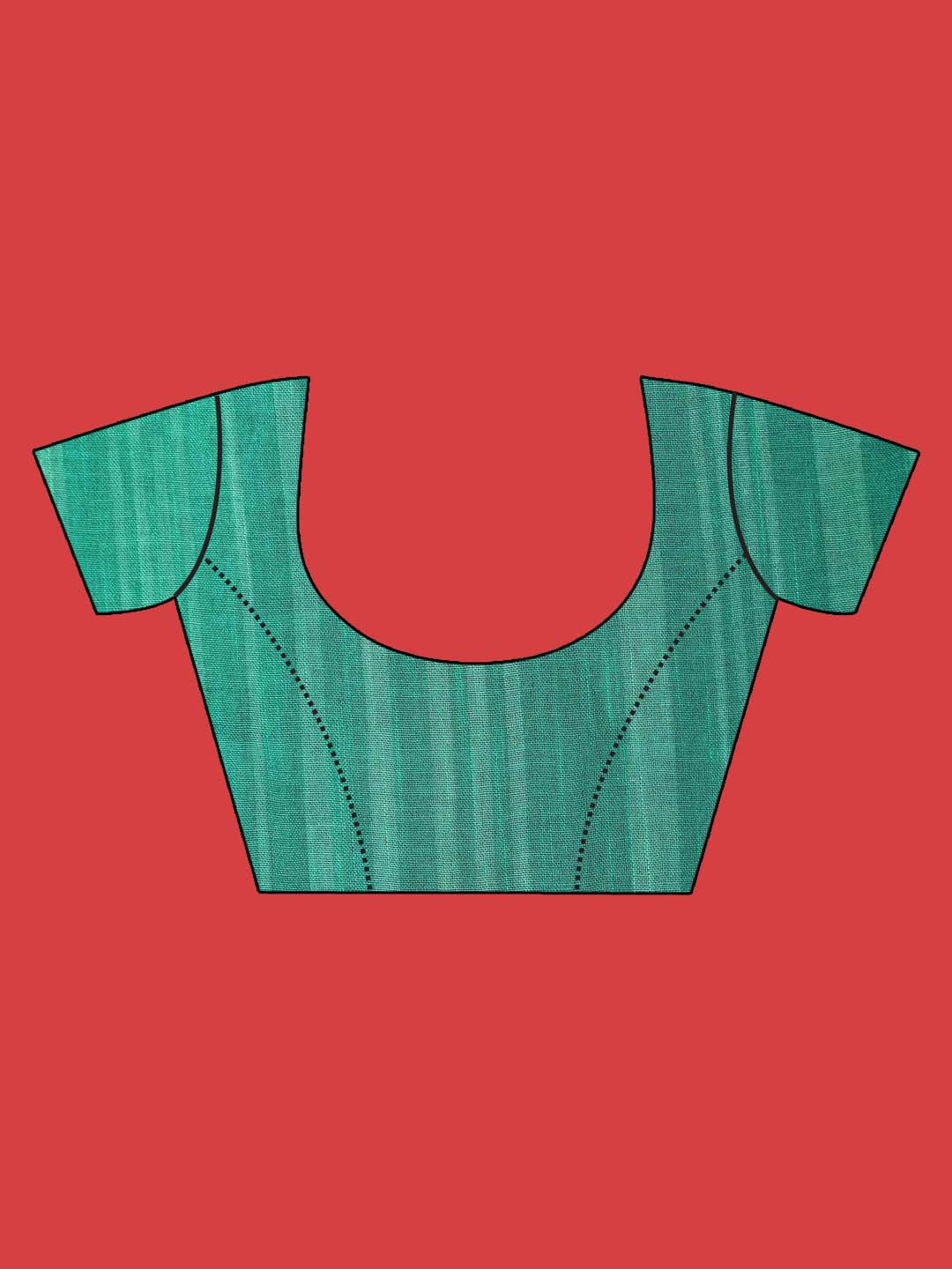 Indethnic Green Liva Printed Saree - Blouse Piece View